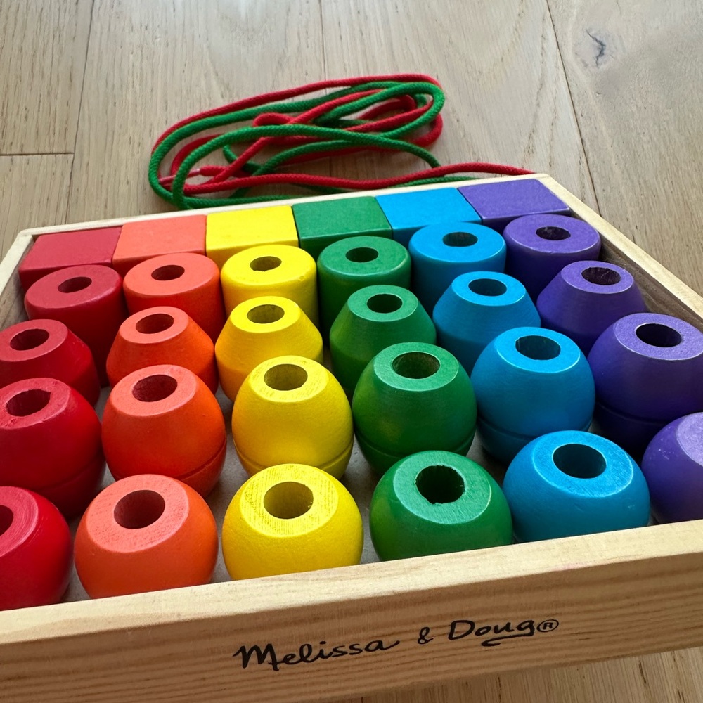 Melissa & Doug Colorful Wooden Lacing Set